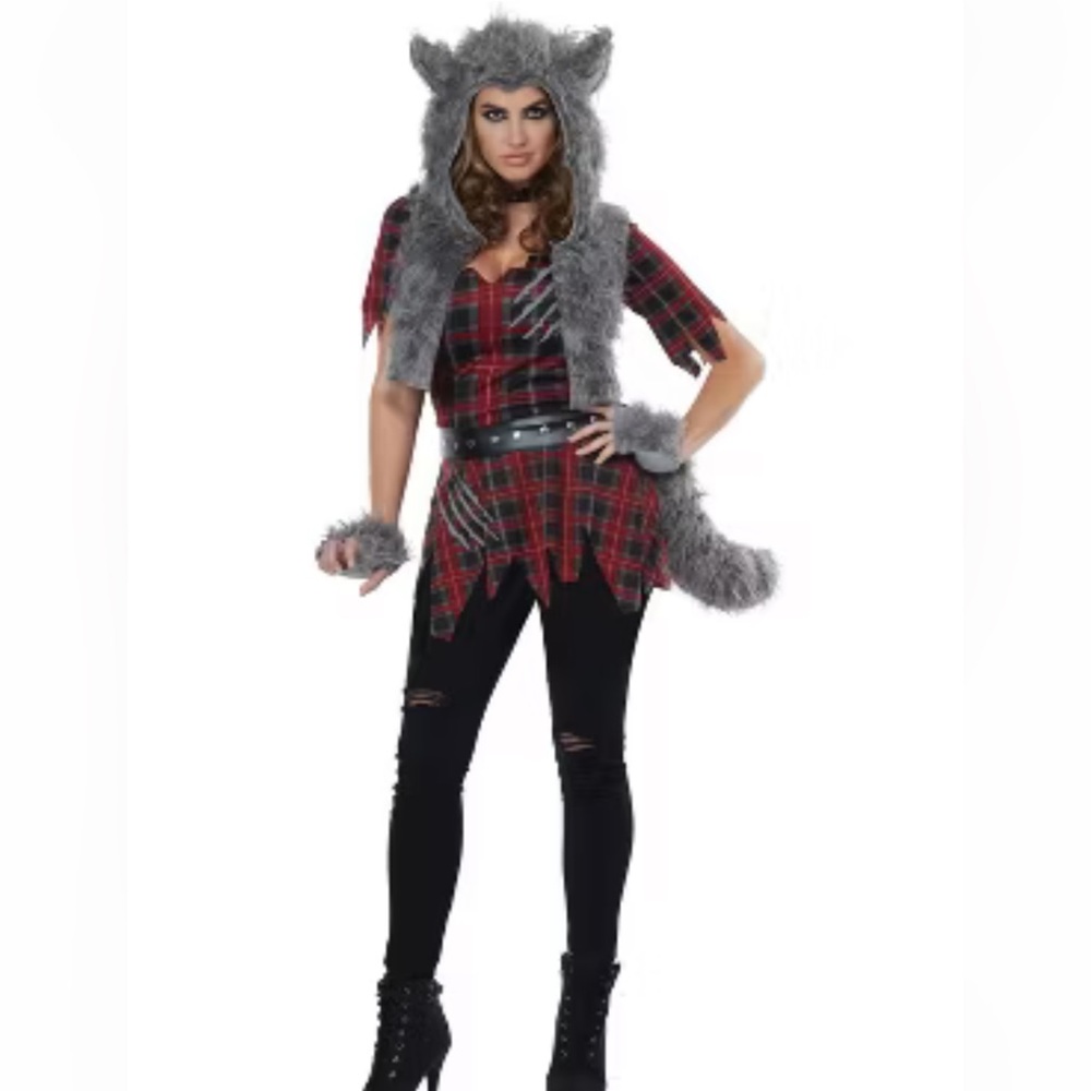 Adult Red and Gray Werewolf Costume